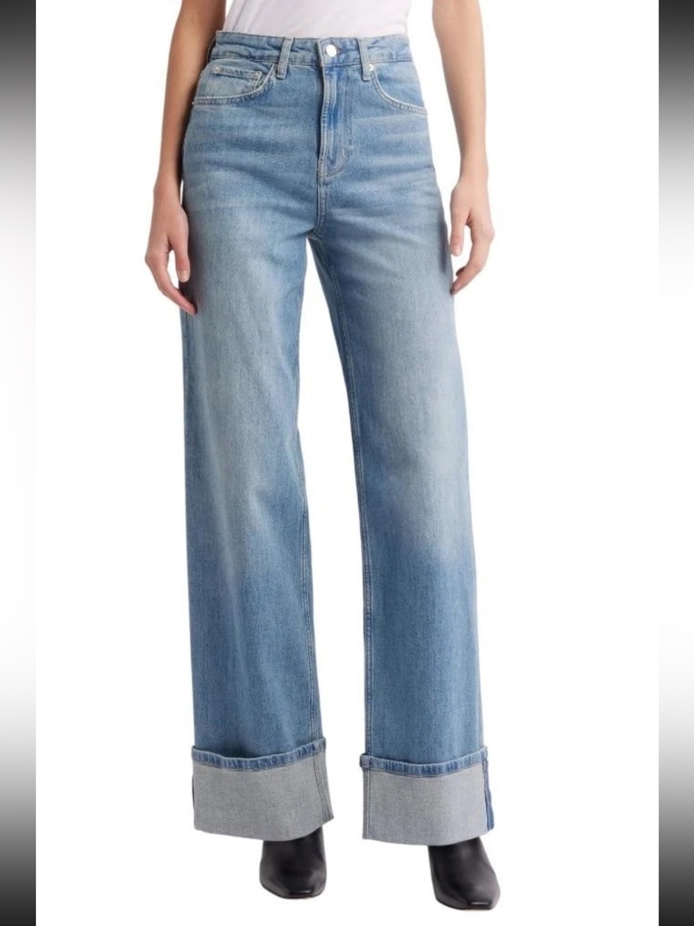 Rails denim the getty high rise WideLeg cuffed in baltic blue women’s size 26